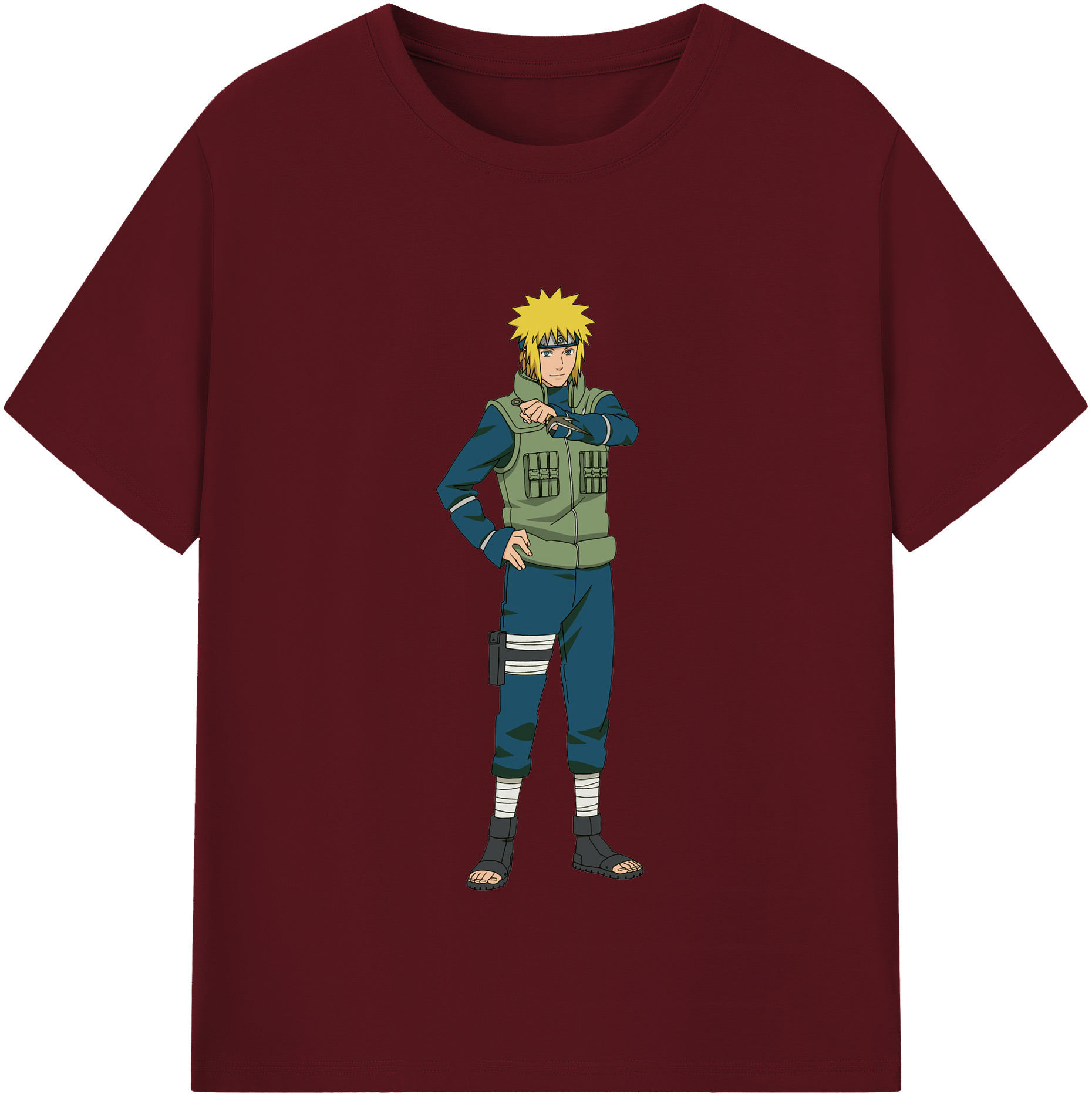 （画像用） NARUTO -ナルト- 波風 ミナト Namikaze Minato 綿100％半袖Tシャツ（フロントプリント）